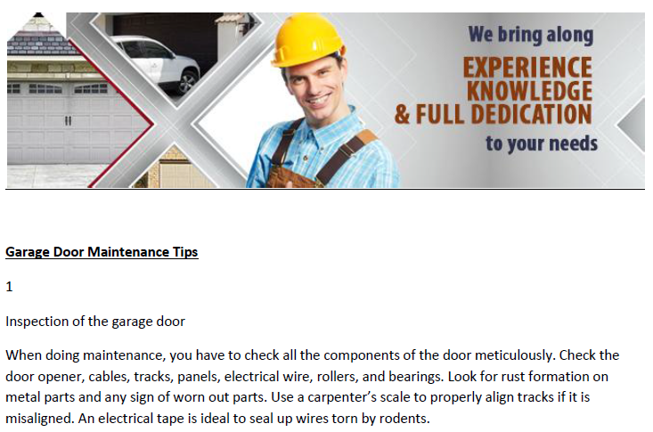 Tips On Garage Door Maintenance - Garage Door Repair Scituate